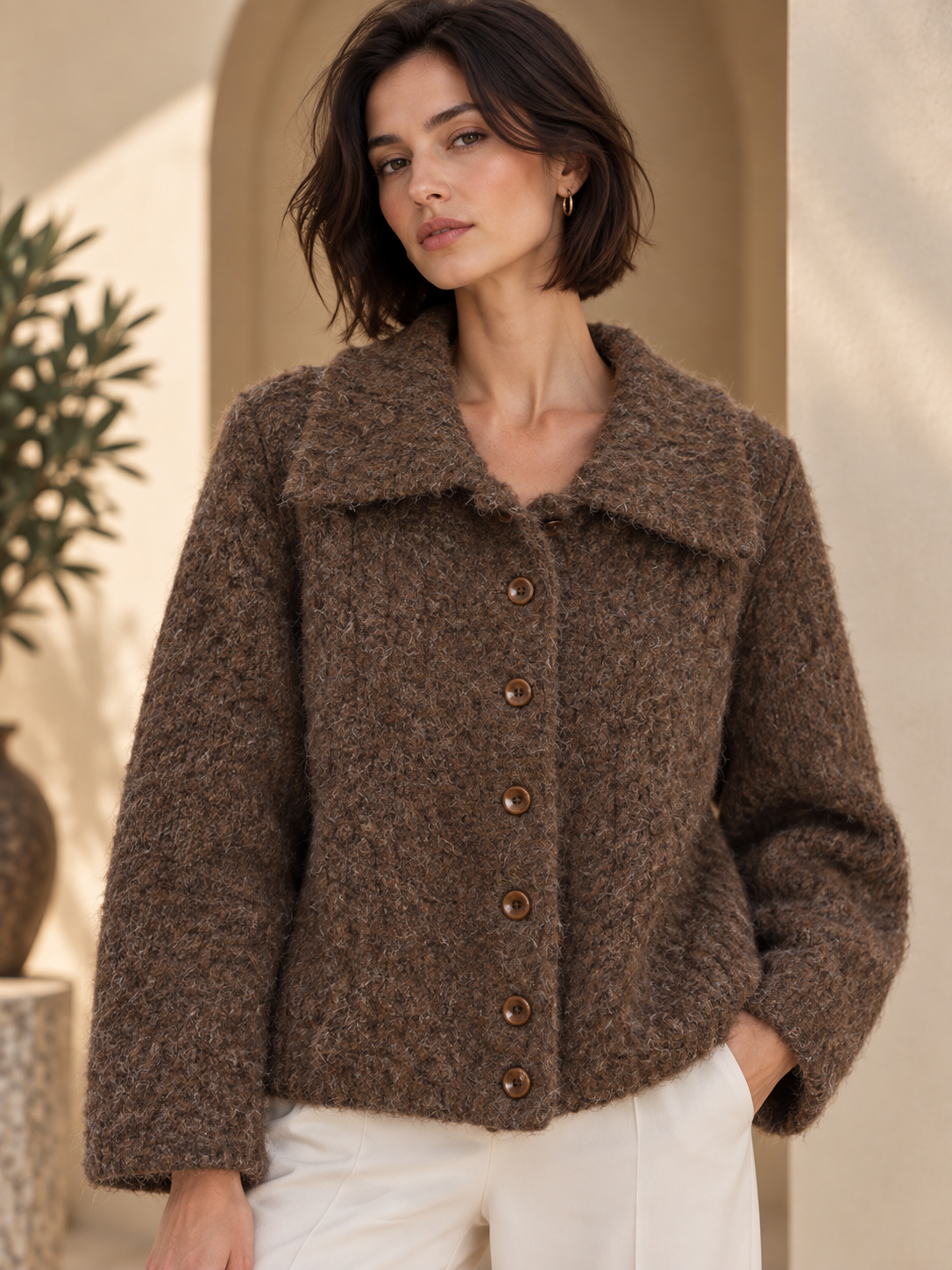 Women’s Collared Relaxed Knit Sweater
