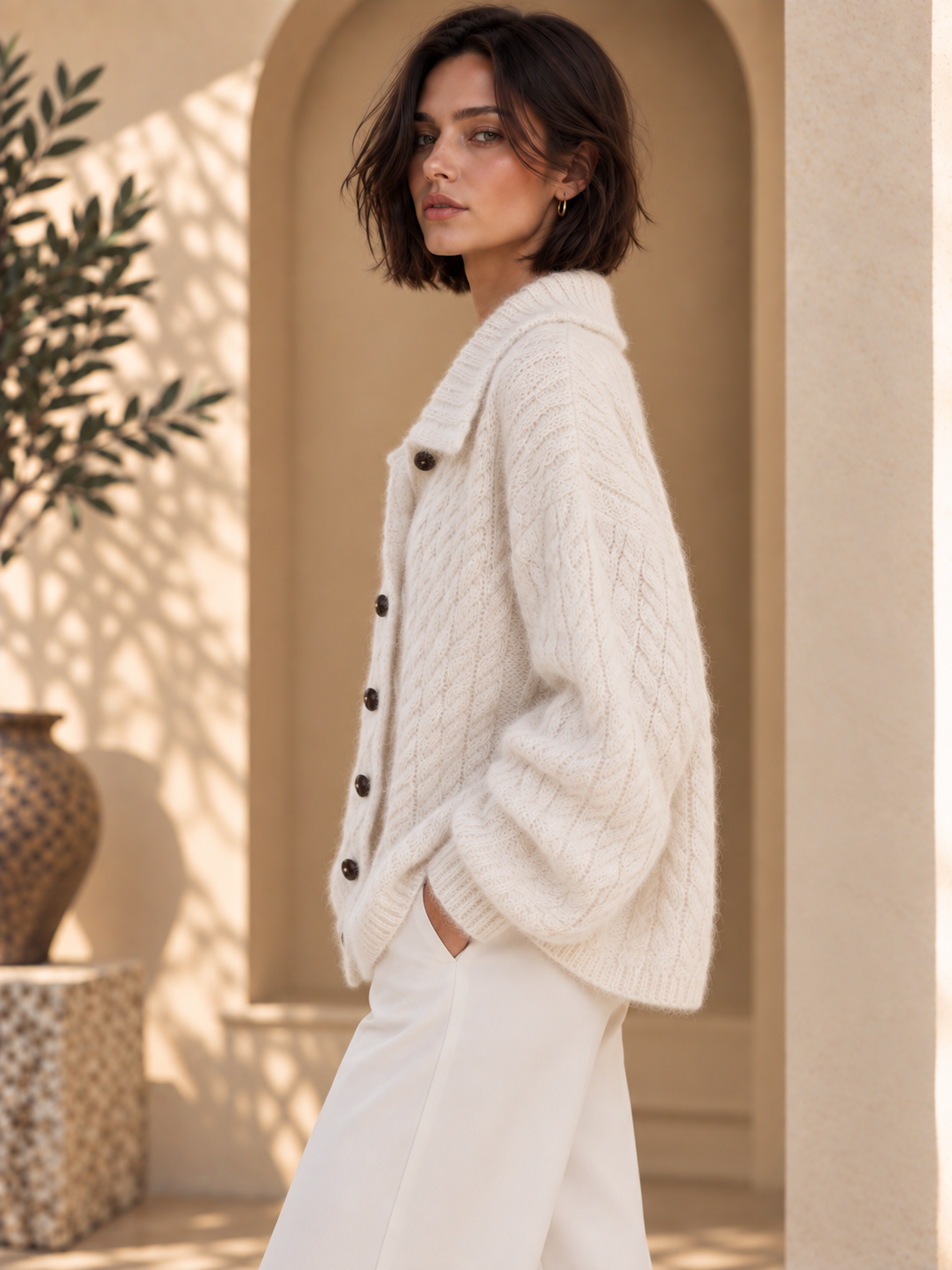 Women’s Collared Relaxed Knit Sweater