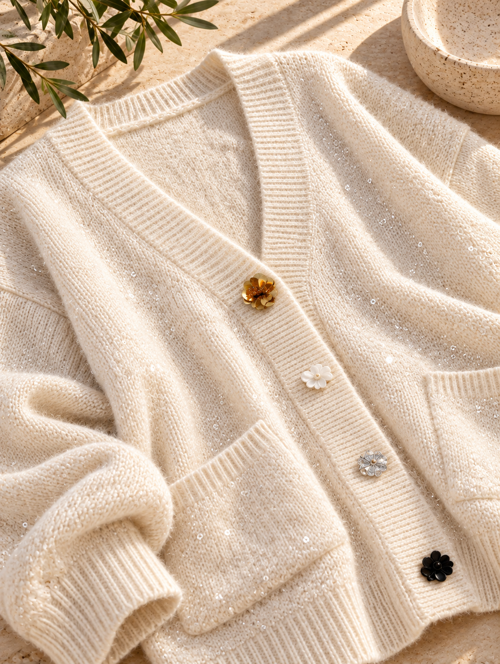 Women’s Sequin Relaxed Knit Cardigan
