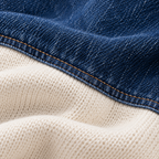 Women’s Denim Patchwork Relaxed Knit Sweater