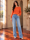 Women’s Openwork Sleeve Wool-Blend Knit Sweater