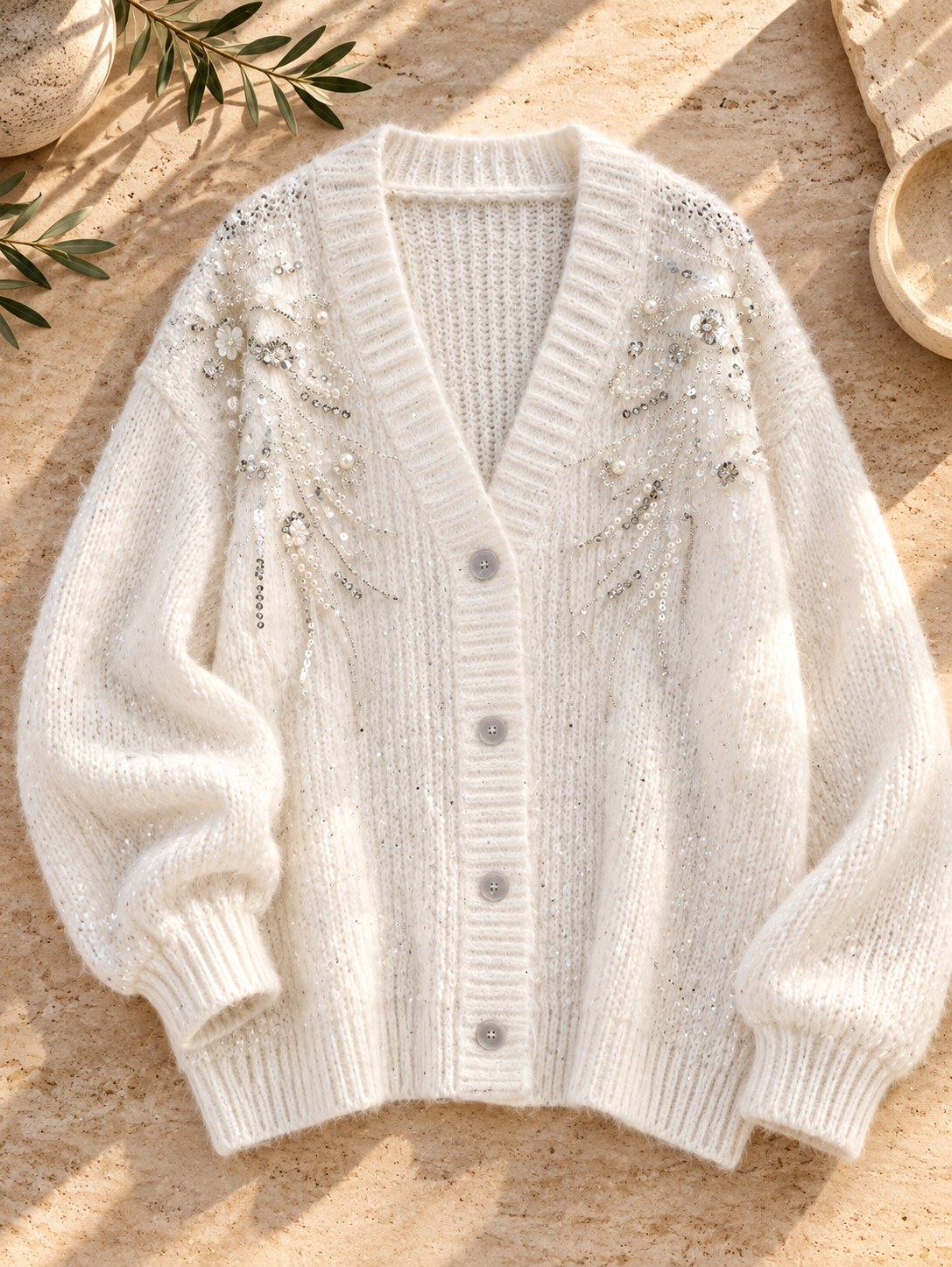 Women’s Sequin Relaxed Knit Sweater