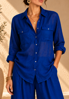 Women’s Linen Shirt & Wide-Leg Pants Set