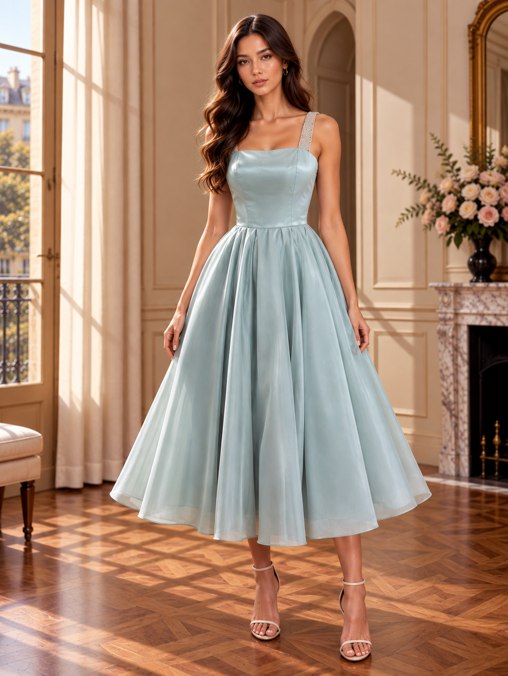 Women’s Blue Strappy Formal Ball Gown