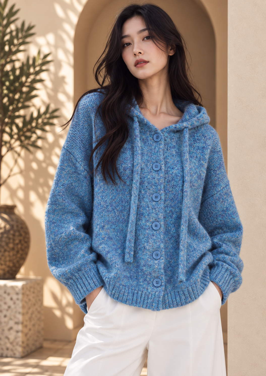 Women’s Hooded Relaxed Knit Sweater