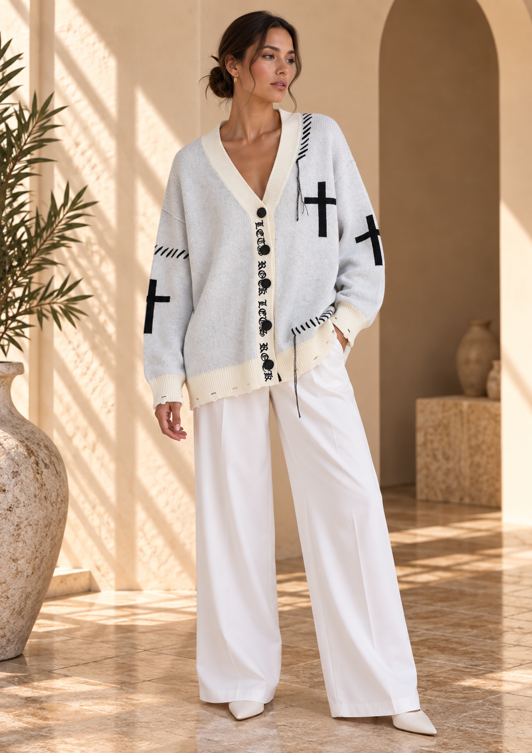 Women’s Tassel V-Neck Knit Cardigan