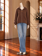 Women’s Zip Hooded Relaxed Knit Sweater