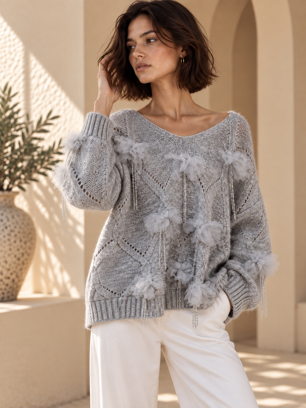 Women’s Relaxed Long Sleeve Knit Pullover