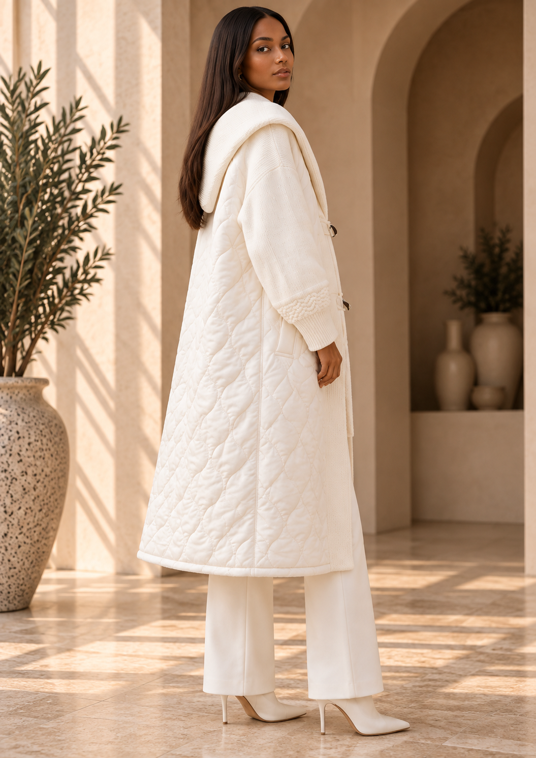Women’s Hooded Toggle Long Coat