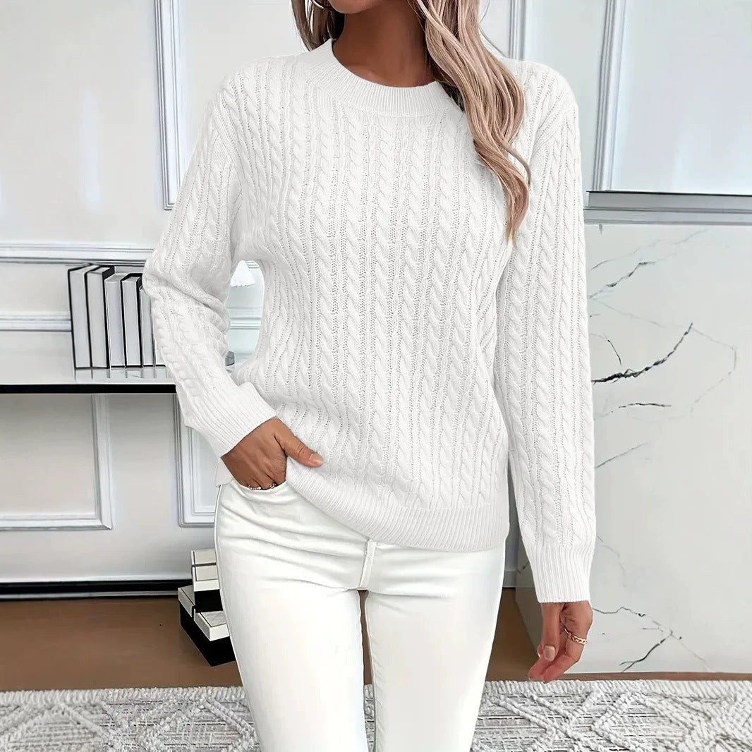 Round neck Fried Dough Twists thickened sweater
