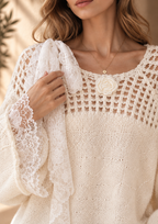 Women’s Lace Sequin Hollow-Out Knit Sweater