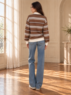 Women’s Striped Polo Neck Hoodie