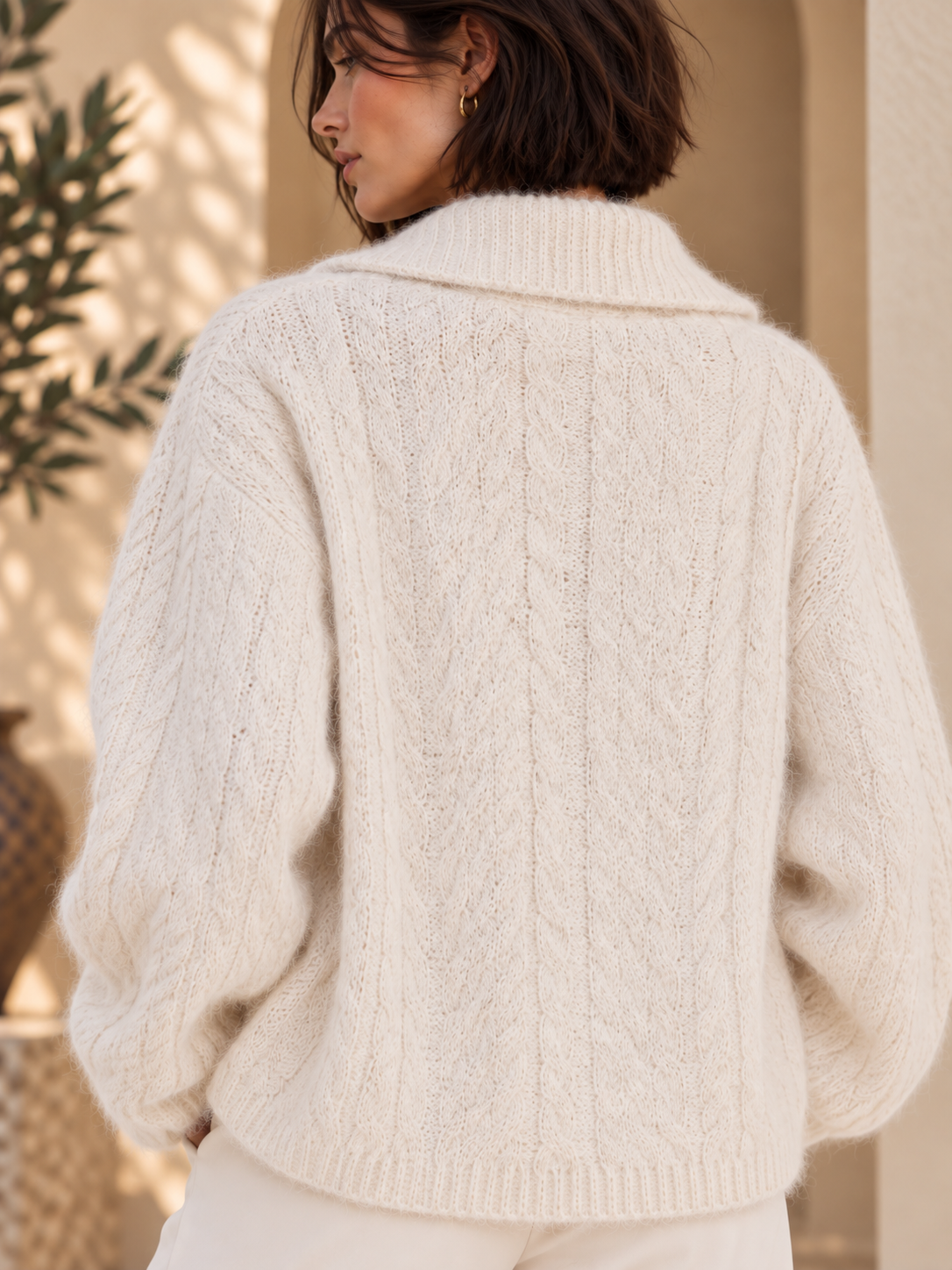 Women’s Collared Relaxed Knit Sweater