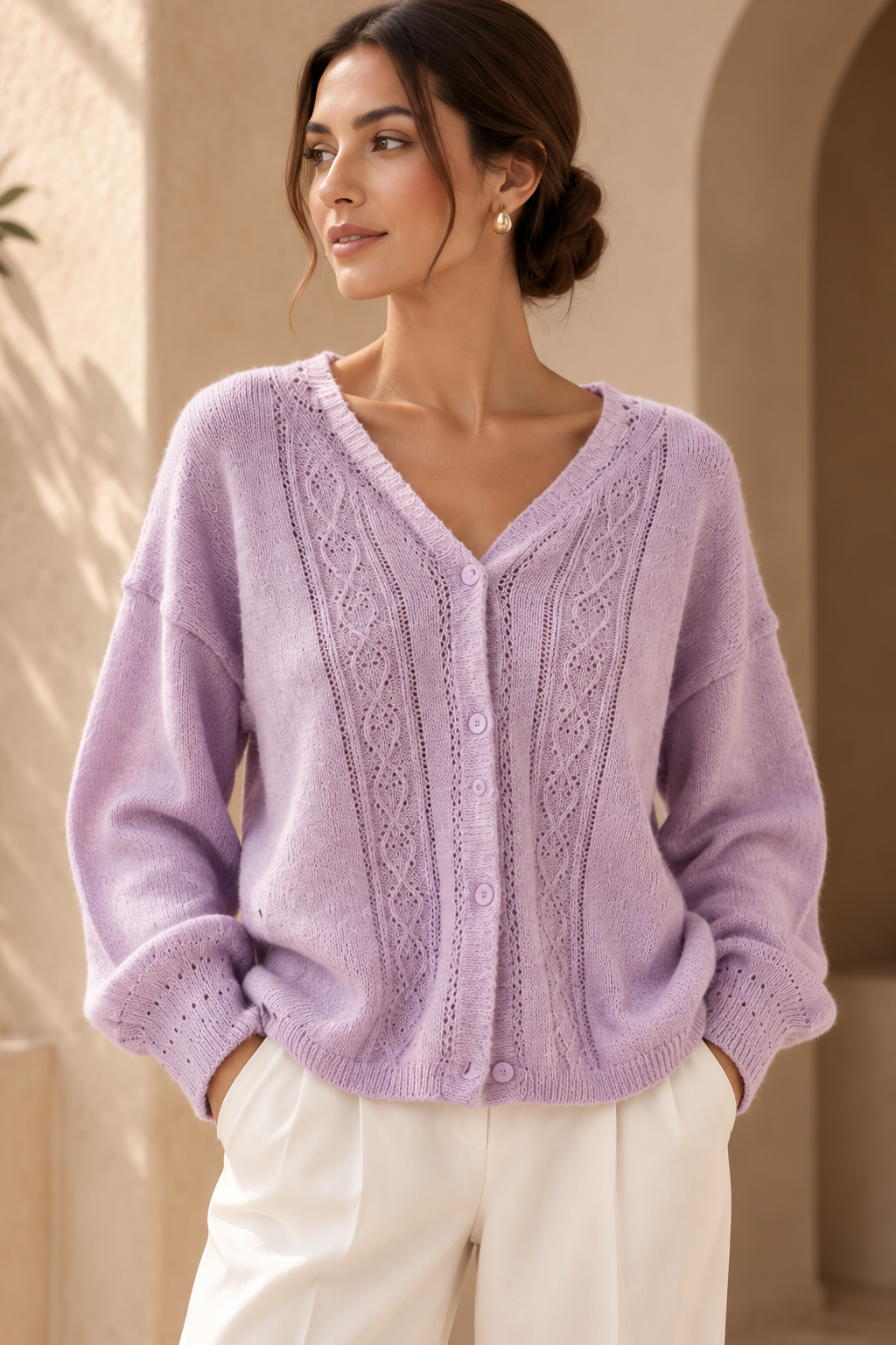Women’s Hollow-Out Relaxed Knit Sweater