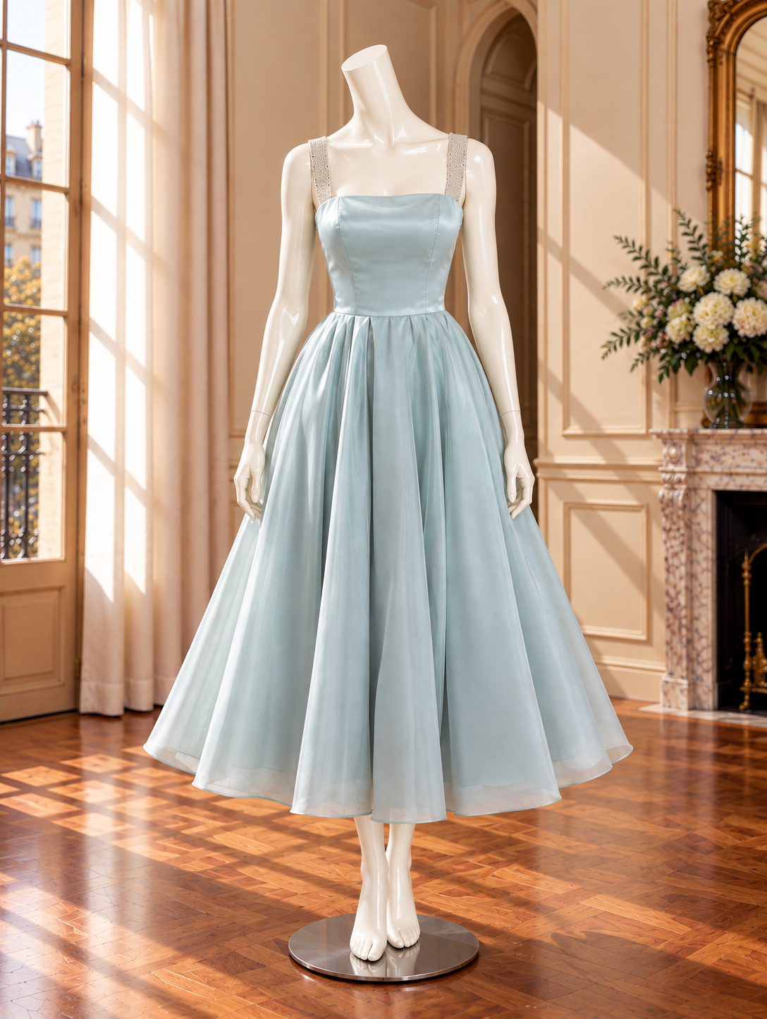 Women’s Blue Strappy Formal Ball Gown