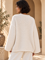 Women’s Relaxed V-Neck Long Sleeve Knit Sweater