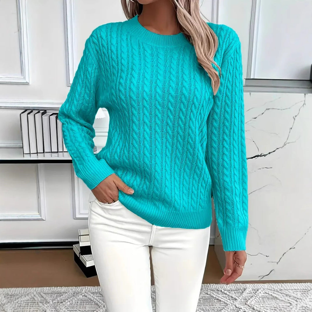 Round neck Fried Dough Twists thickened sweater