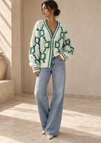 Women’s Color-Block V-Neck Knit Cardigan