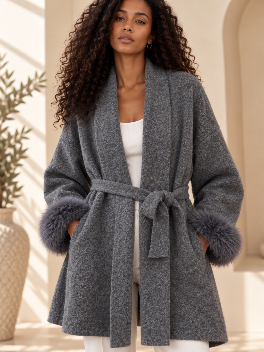 Women’s Lace-Up Knit Cardigan