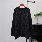 Sequined round neck pullover sweater