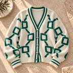Women’s Color-Block V-Neck Knit Cardigan