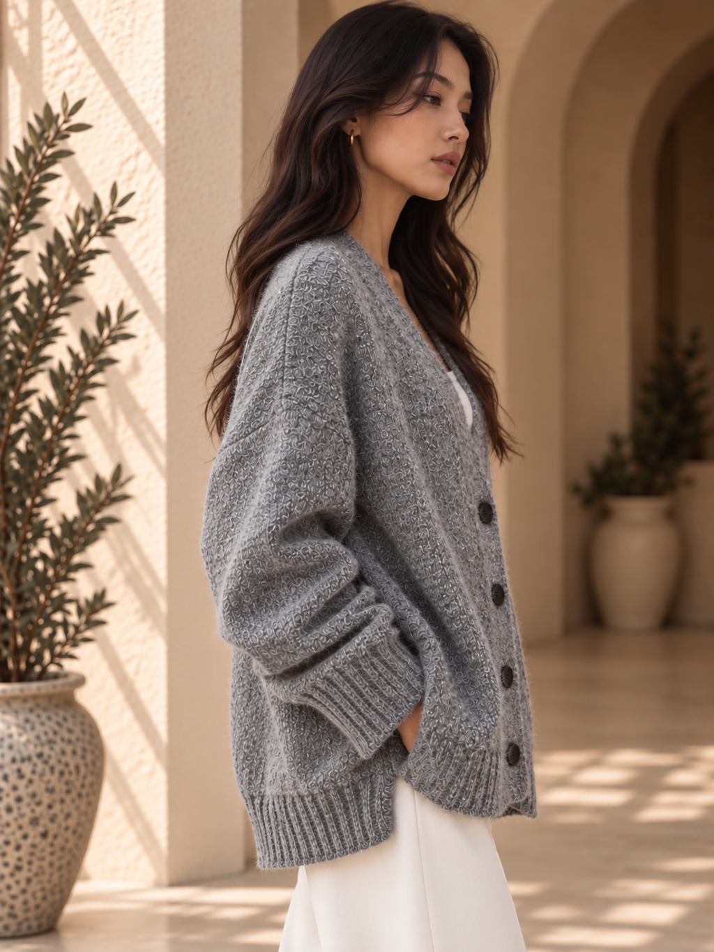 Women’s Long Sleeve V-Neck Knit Sweater