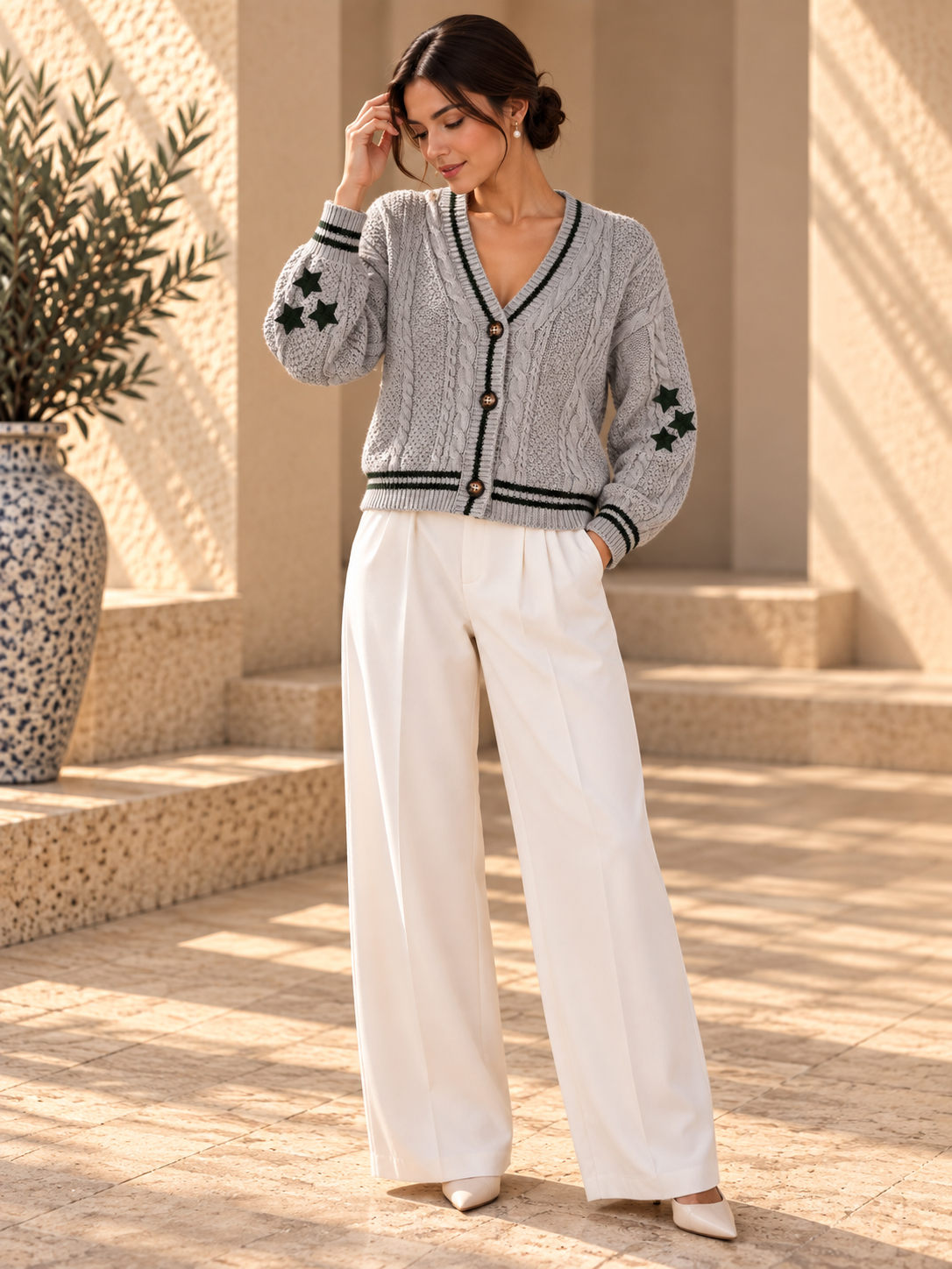 Women’s Long Sleeve Wool-Blend Cardigan