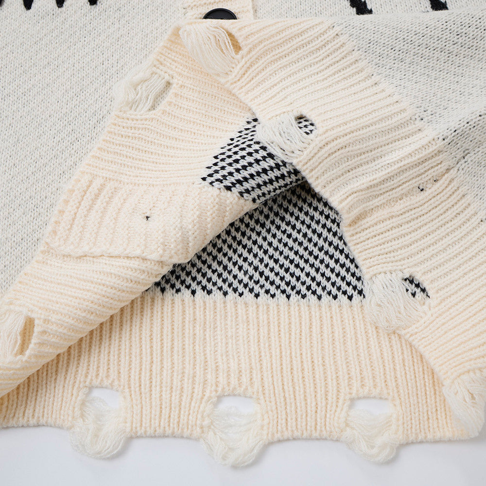Spider Cross V-neck cardigan sweater