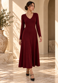 Women’s Collared Long Knit Dress