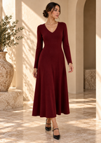 Women’s Collared Long Knit Dress