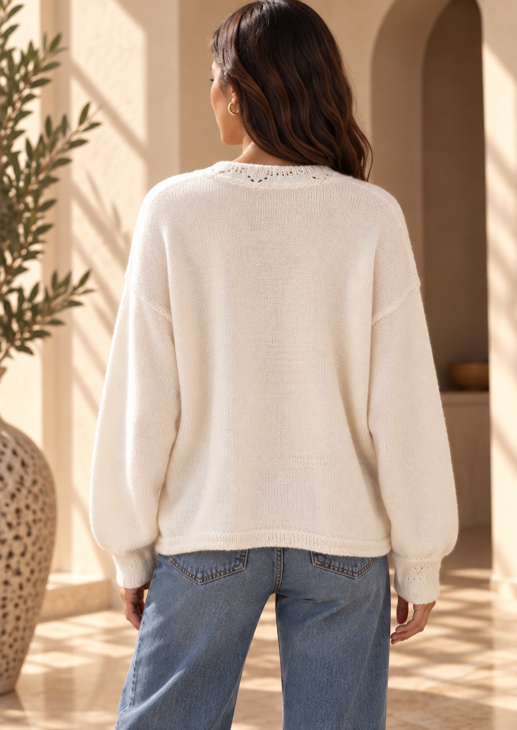 Women’s Hollow-Out Relaxed Knit Sweater