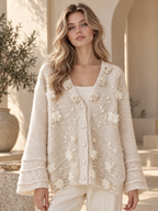 Women’s Floral V-Neck Button Cardigan