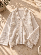 Women’s Floral V-Neck Button Cardigan