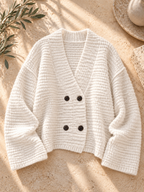 Women’s Relaxed V-Neck Long Sleeve Knit Sweater