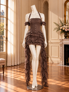 Women’s Halter Neck Ruffle High-Low Dress