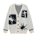 Spider Cross V-neck cardigan sweater