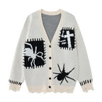 Spider Cross V-neck cardigan sweater