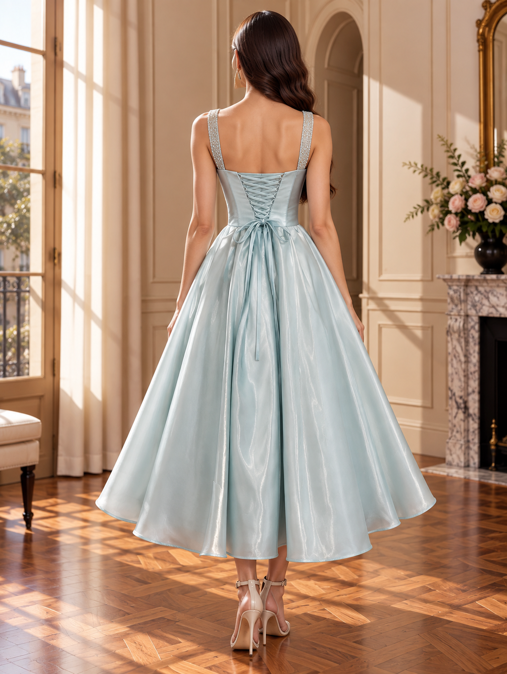 Women’s Blue Strappy Formal Ball Gown
