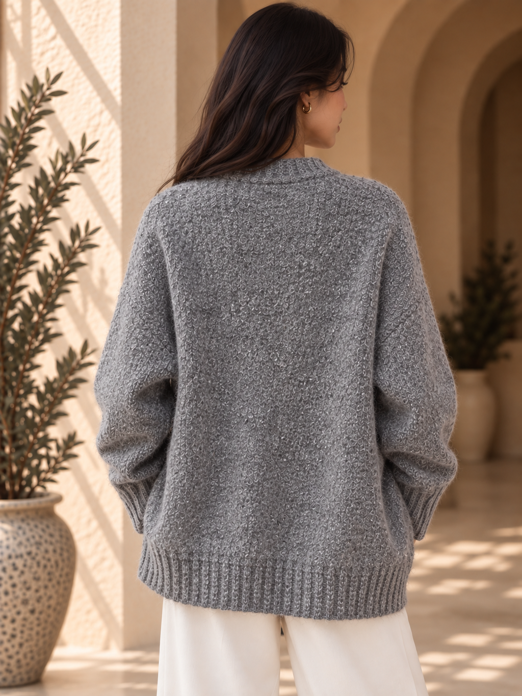 Women’s Long Sleeve V-Neck Knit Sweater