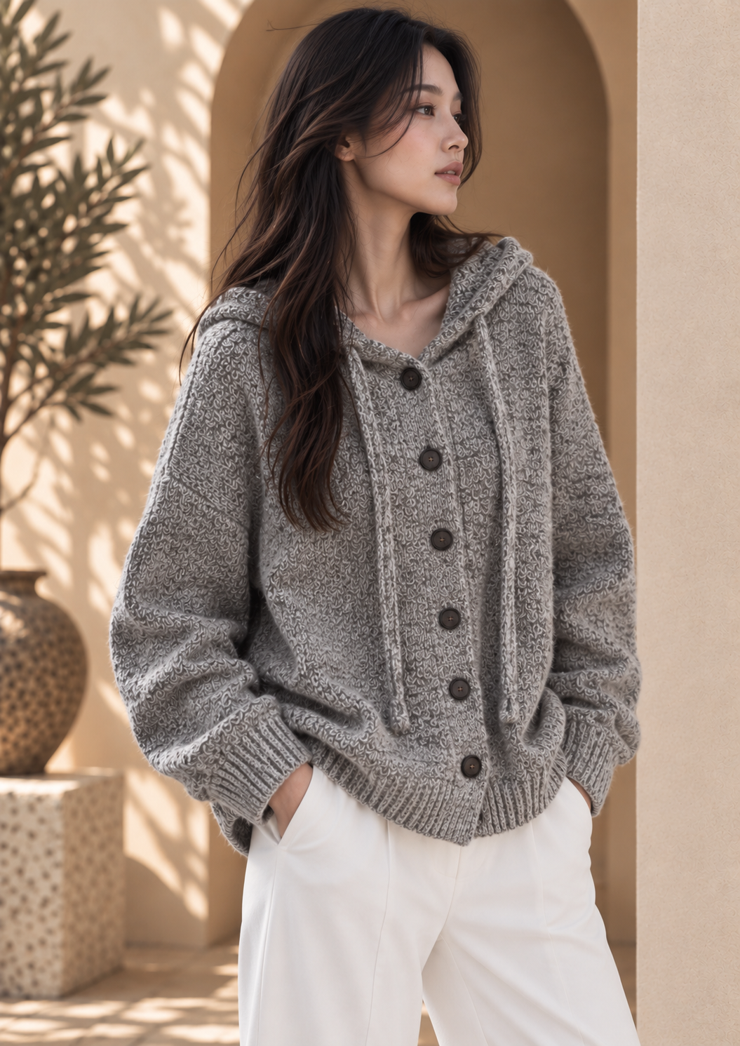 Women’s Hooded Relaxed Knit Sweater