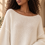 Women’s Hollow-Out Side-Slit Knit Sweater