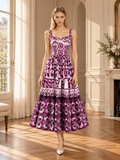 Women’s Sleeveless V-Neck Patchwork Maxi Dress