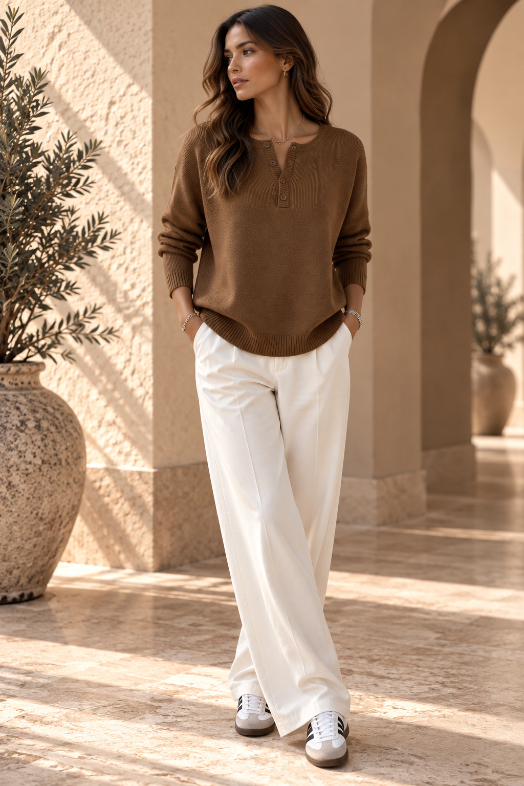 Women’s Button V-Neck Knit Sweater