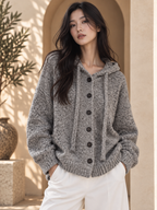 Women’s Hooded Relaxed Knit Sweater
