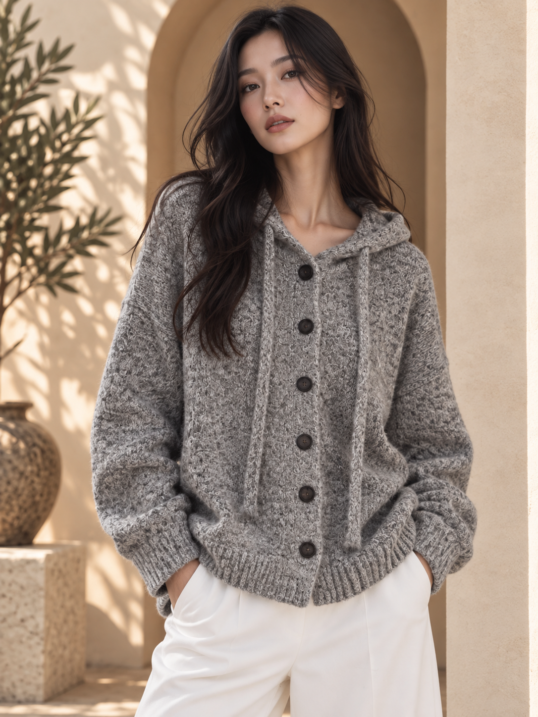 Women’s Hooded Relaxed Knit Sweater
