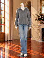 Women’s Zip Hooded Relaxed Knit Sweater