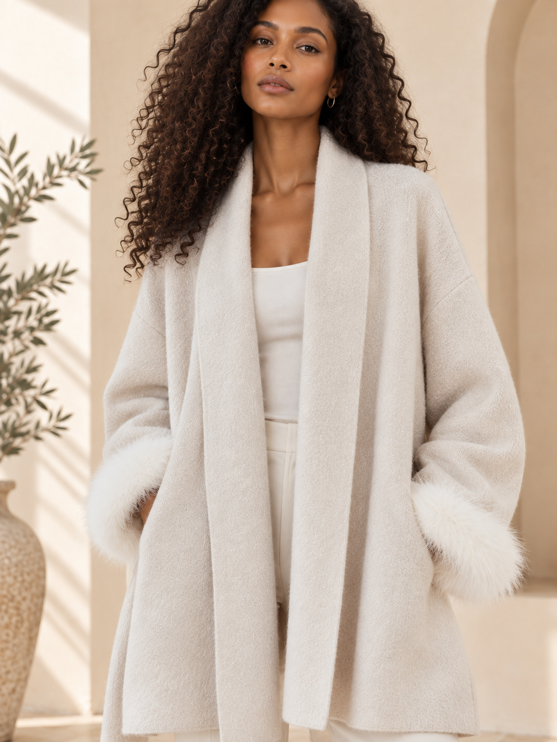 Women’s Lace-Up Knit Cardigan