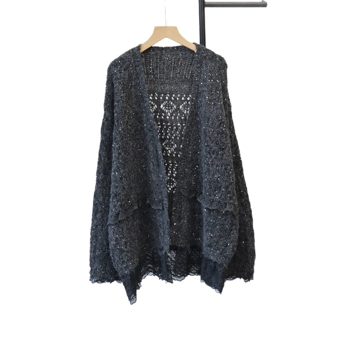Splicing lace sequin sweater