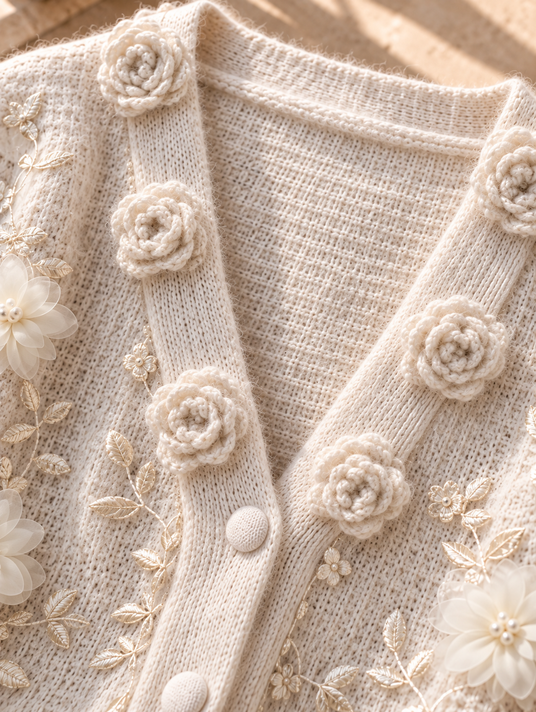 Women’s Floral V-Neck Button Cardigan