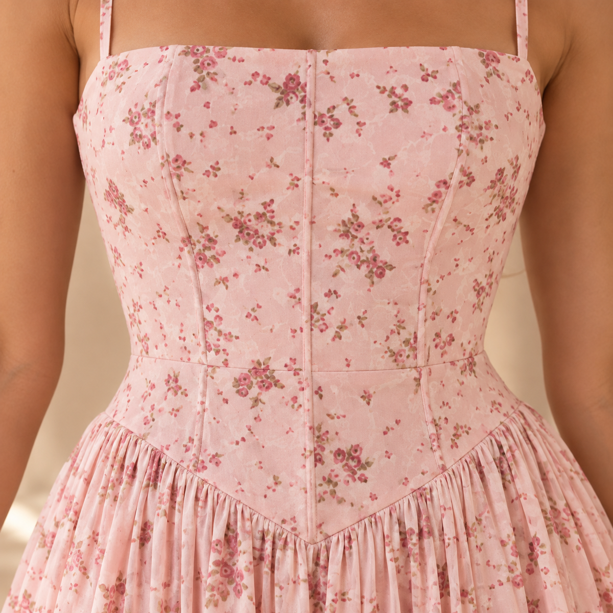 Women’s Floral Strappy Backless A-Line Maxi Dress